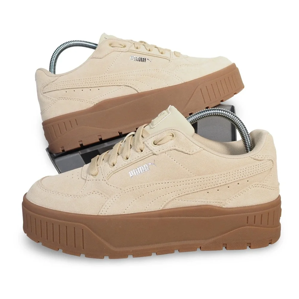 Puma Karmen II Idol Suede Platform Sneakers Womens 9 Beige Brown 397462-01